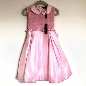 Fleurisse Lisette Full Smock Pink Gingham Silk Dress